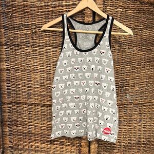 Coca Cola Gray Tank Top with Polar Bear  Print